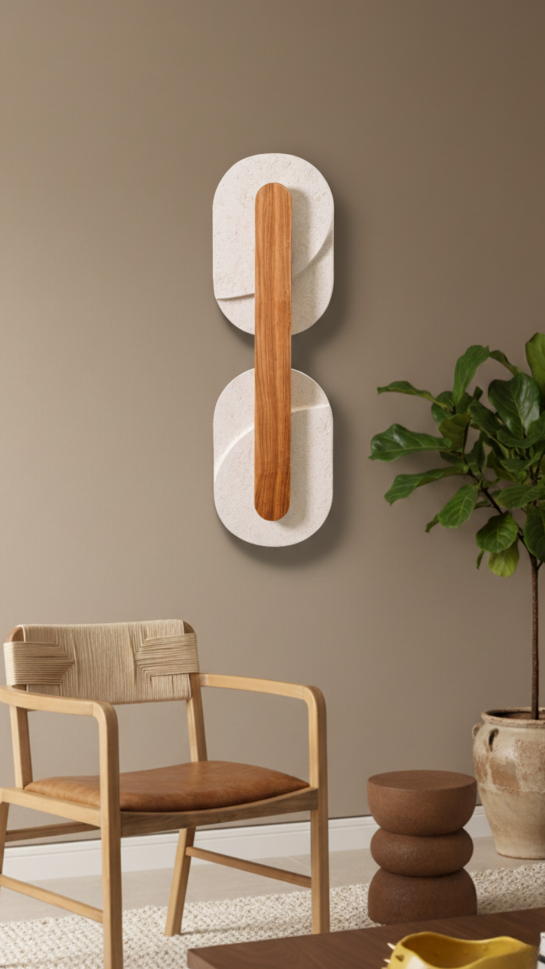 Escultura de parede e centro de mesa Verso